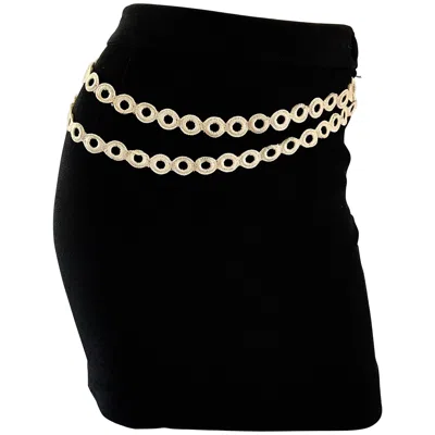 Pre-owned Moschino Cheap And Chic 1990s  Black And White Trompe L'oeil Vintage Mini Skirt