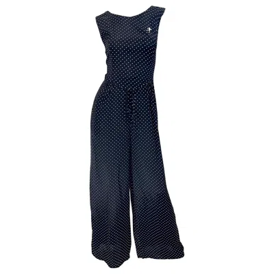 Pre-owned Moschino Cheap And Chic 1990s Moschino Cheap & Chic Size 8 / 10 Popeye Olive Oyl Black White Jumpsuit