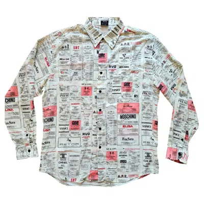 Pre-owned Moschino Cheap And Chic 1990s Moschino Cheap & Chic Yellow Pages Shirt Size 43
