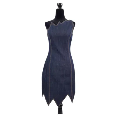 Pre-owned Moschino Cheap And Chic 1990s Vintage Denim Dress In Black