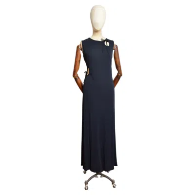 Pre-owned Moschino Cheap And Chic 2000's Moschino Cheap & Chic Long Black Maxi Dress With Waist Cut Out