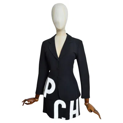 Pre-owned Moschino Cheap And Chic 90's Moschino Cheap & Chic 2 Piece Black Jacket & Mini Skirt Suit Set