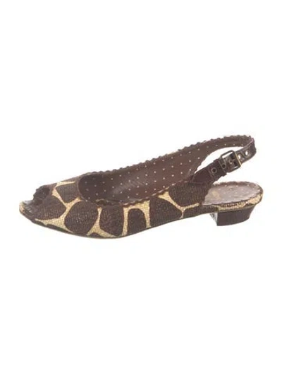 Pre-owned Moschino Cheap And Chic Animal Print Scalloped Accent Pumps In Brown