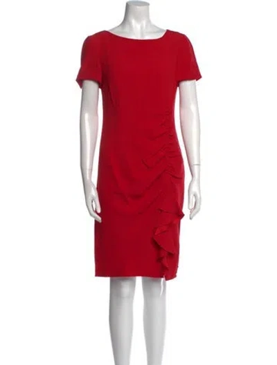 Pre-owned Moschino Cheap And Chic Bateau Neckline Knee-length Dress In Red