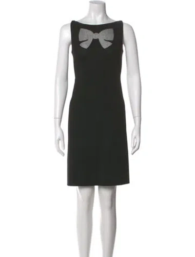 Pre-owned Moschino Cheap And Chic Bateau Neckline Mini Dress In Black