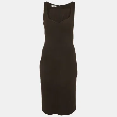 Moschino Cheap And Chic Black Cotton Knit Sleeveless Mini Dress