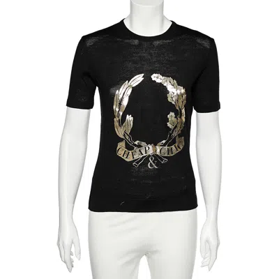 Moschino Cheap And Chic Black Logo Printed Knit T-shirt