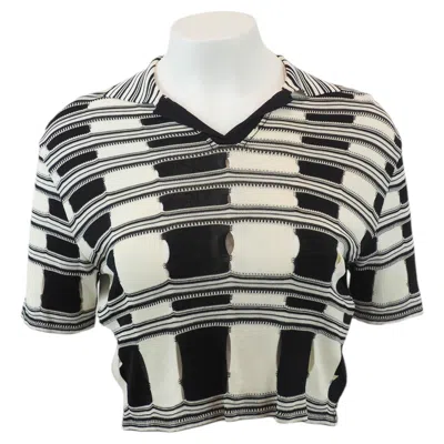 Pre-owned Moschino Cheap And Chic Moschino Cheap & Chic Black/white Cropped Top In Gray