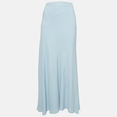 Pre-owned Moschino Cheap And Chic Blue Chiffon Maxi Skirt L