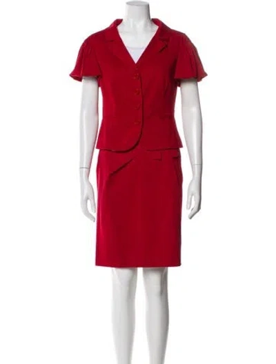 Pre-owned Moschino Cheap And Chic Bow Accents Skirt Suit In Red