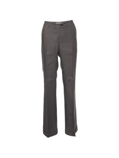 Pre-owned Moschino Cheap & Chic Cheap And Chic Linen Flared Trousers In Gray