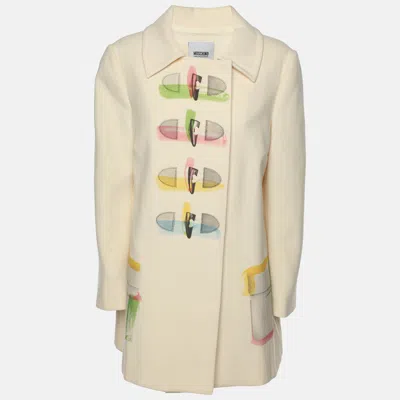 Pre-owned Moschino Cheap And Chic Cream Virgin Wool Coat M