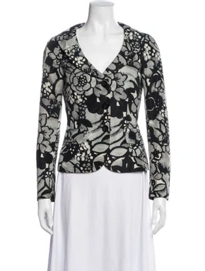 Pre-owned Moschino Cheap And Chic Floral Print Blazer In Blue