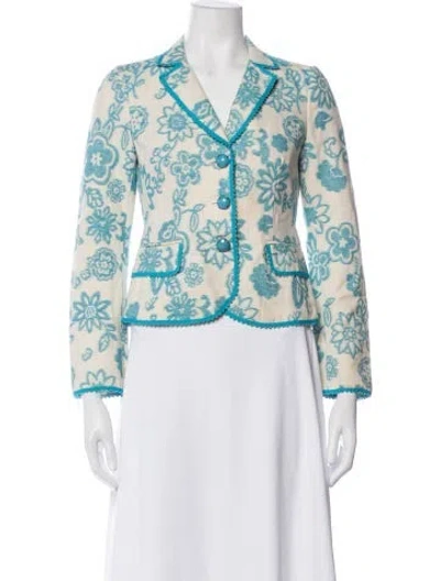 Pre-owned Moschino Cheap And Chic Floral Print Blazer In Neutral