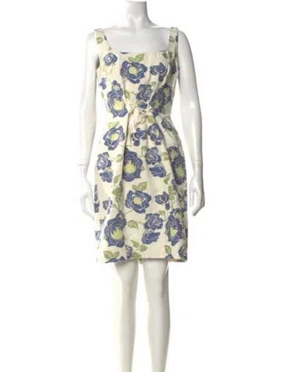 Pre-owned Moschino Cheap And Chic Floral Print Knee-length Dress In Blue