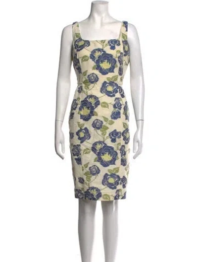 Pre-owned Moschino Cheap And Chic Floral Print Knee-length Dress In Neutrals