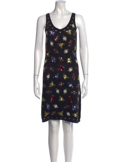 Pre-owned Moschino Cheap And Chic Floral Print Mini Dress In Black