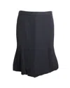 Moschino Cheap And Chic Fluted Skirt In Black Wool In Black