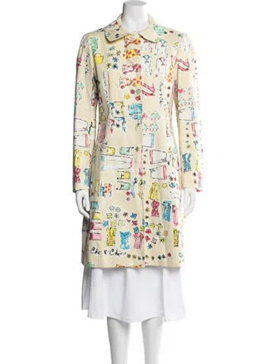Pre-owned Moschino Cheap And Chic Graphic Print Coat In Multi