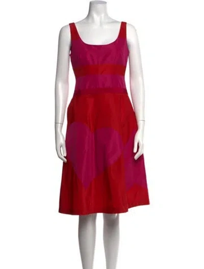 Pre-owned Moschino Cheap And Chic Graphic Print Knee-length Dress In Red