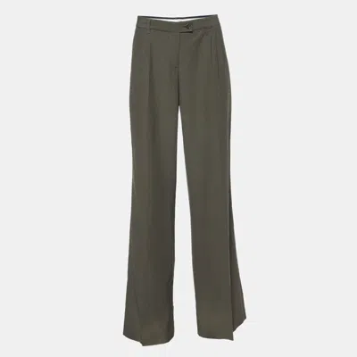 Pre-owned Moschino Cheap And Chic Green Cotton Blend Wide Leg Trouser M