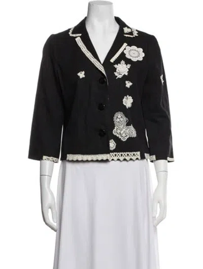 Pre-owned Moschino Cheap And Chic Lace Pattern Jacket In Black