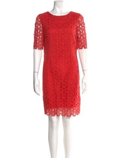 Pre-owned Moschino Cheap And Chic Lace Pattern Mini Dress In Red
