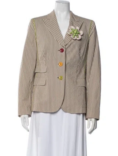 Pre-owned Moschino Cheap And Chic Late 2000's - Early 2010's Striped Blazer In Neutrals