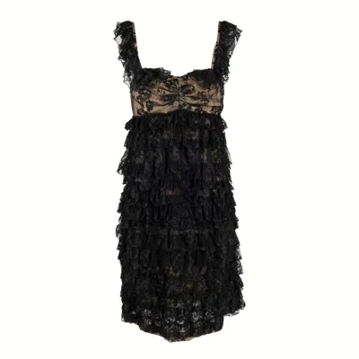 Moschino Cheap And Chic Layered Lace Dress - '10s In Black
