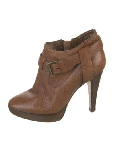Pre-owned Moschino Cheap And Chic Leather Boots In Brown