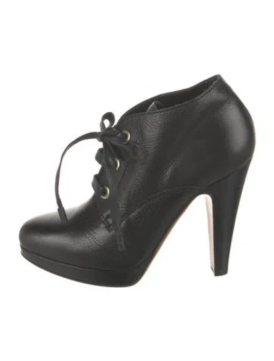 Pre-owned Moschino Cheap And Chic Leather Lace-up Boots In Black