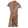Moschino Cheap And Chic Leopard Knee-length Dress In Brown Cotton In Brown