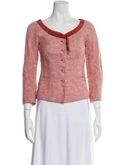 Pre-owned Moschino Cheap And Chic Linen Tweed Pattern Jacket In Orange