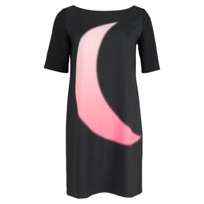 Moschino Cheap & Chic Moon Print Dress In Black Silk