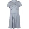 Moschino Cheap And Chic Moschino Button-detailed Knee Length Dress In Grey Nylon In Blue