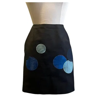 Pre-owned Moschino Cheap And Chic Moschino Navy Blue Mini Skirt, Circa 1990s