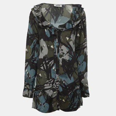 Pre-owned Moschino Cheap And Chic Multicolor Satin Drawstring Tops M