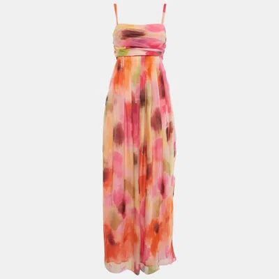Pre-owned Moschino Cheap And Chic Multicolor Silk Blend Sleeveless Maxi Dress S