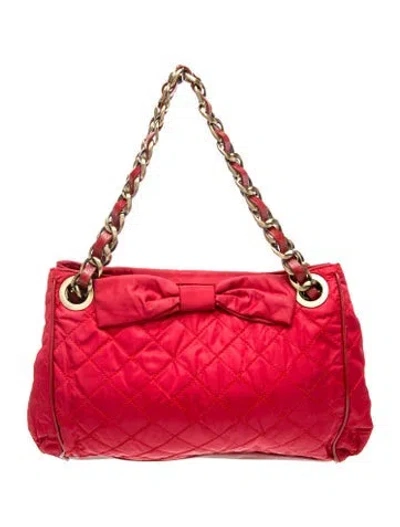 Pre-owned Moschino Cheap And Chic Nylon Top Handle Bag In Red