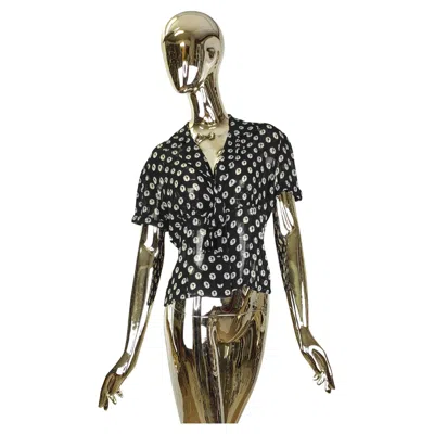 Pre-owned Moschino Cheap And Chic Olive Oil Print Blouse In Black