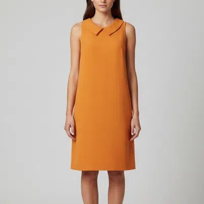 Pre-owned Moschino Cheap And Chic Orange Crepe Peter Pan Collar Short Dress S