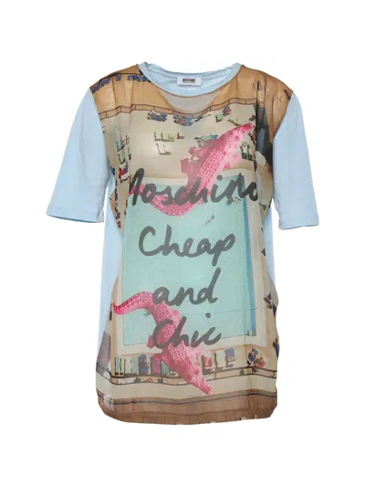 Pre-owned Moschino Cheap & Chic Paneled T-shirt In Blue