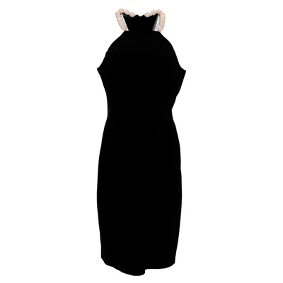 Moschino Cheap And Chic Pearl Detail Midi Dress In Black Triacetate