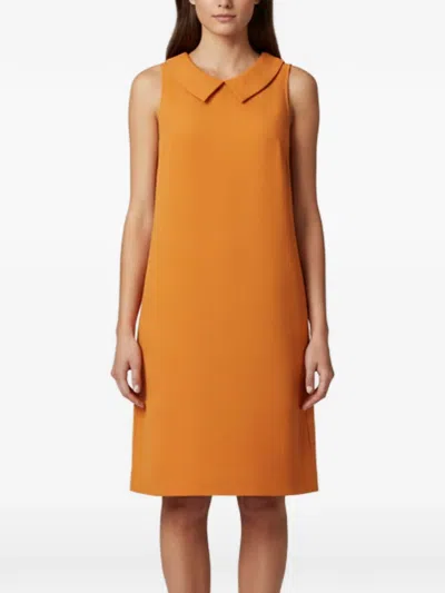 Pre-owned Moschino Cheap & Chic Peter Pan Collar Midi Dress In Orange
