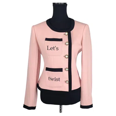 Pre-owned Moschino Cheap And Chic Pink Short Jacket Let's Twist Again 1990s