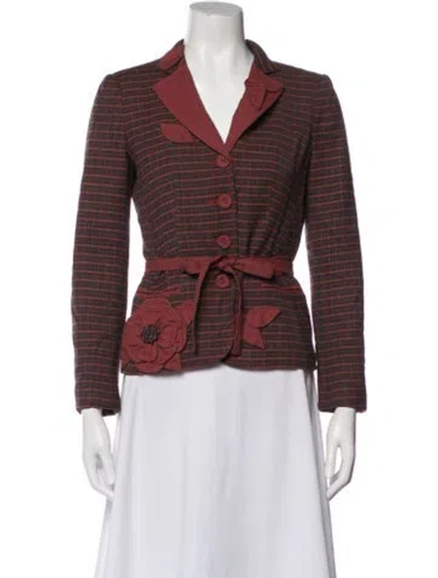 Pre-owned Moschino Cheap And Chic Plaid Print Blazer In Red