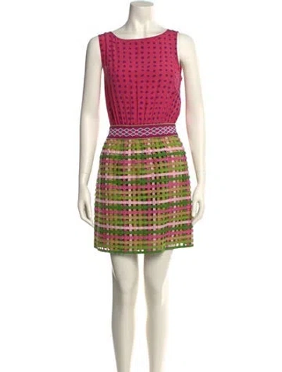 Pre-owned Moschino Cheap And Chic Plaid Print Mini Dress In Pink