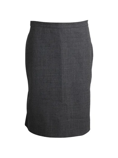 Pre-owned Moschino Cheap & Chic Pleated Wool Skirt In Gray