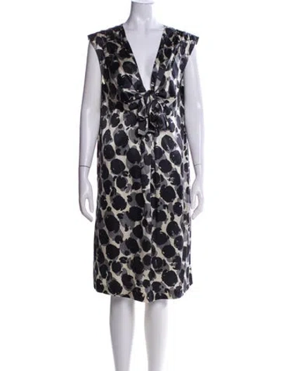 Pre-owned Moschino Cheap And Chic Printed Midi Length Dress In Black