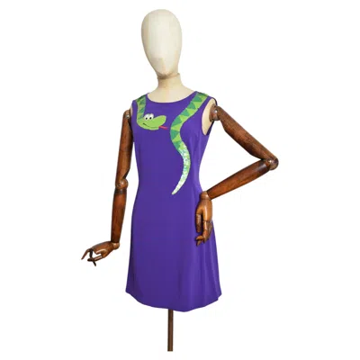 Pre-owned Moschino Cheap And Chic Moschino Cheap & Chic Purple Shift Dress With Snake Sequin Collar